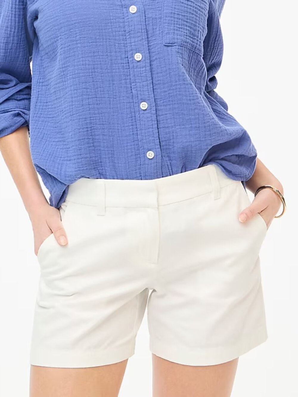 J. Crew 5" Classic Cotton Comfortable Chino Shorts White Size 00 NWT